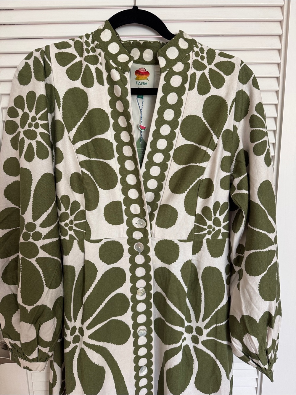 FARM Rio Olive & Cream Floral Maxi Dress - Picture 3 of 5